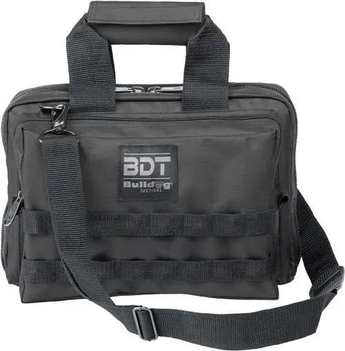 Bulldog BDT917B Deluxe 2 Pistol Range Bag with Strap Black - Bulldog