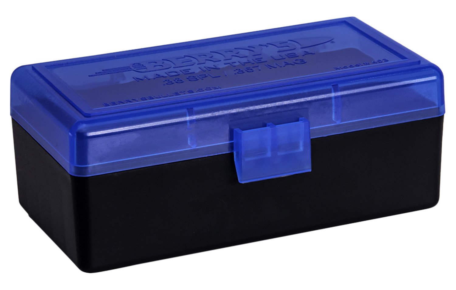 Berry's Ammo Box #403 - .38/.357 cal 50/rd Blue/Black - Berry's Mfg - AMMO BOX