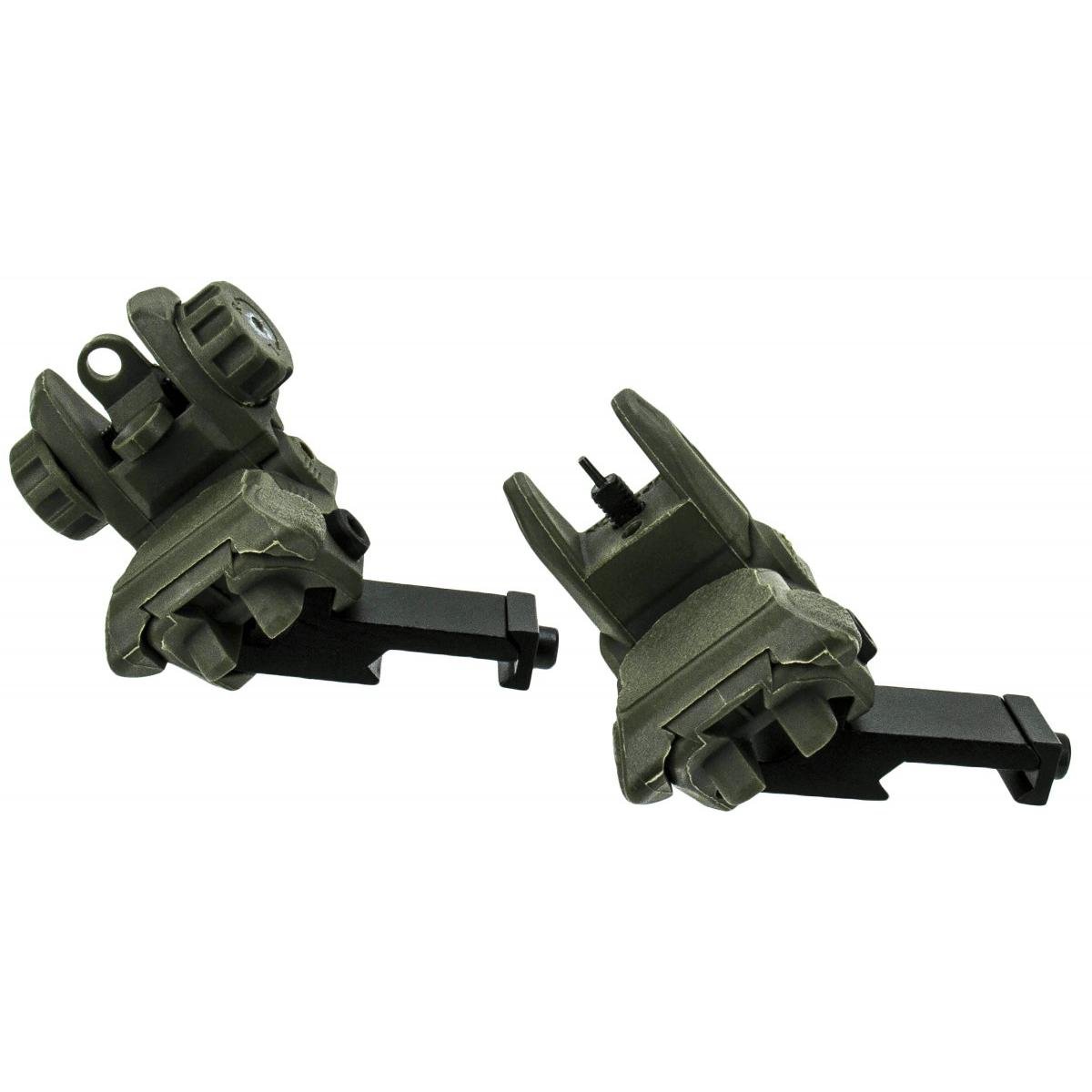 TacFire AR-15 45 Degree/Low Profile Pop Up Sights OD Geen Polymer - TacFire