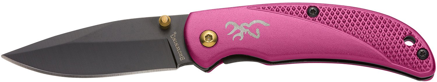 Browning Prism 3 Folding Knife 2.38 in Drop Point Plum Aluminum Handle - Browning - 2.38"