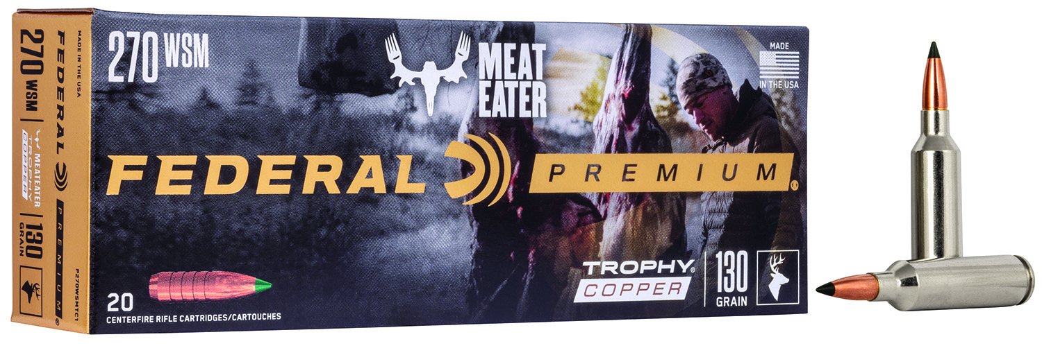 Federal Premium Trophy Copper P270WSMTC1 270 WSM 130gr 20/ct Brass - Federal Premium Ammunition - TROPHY COPPER