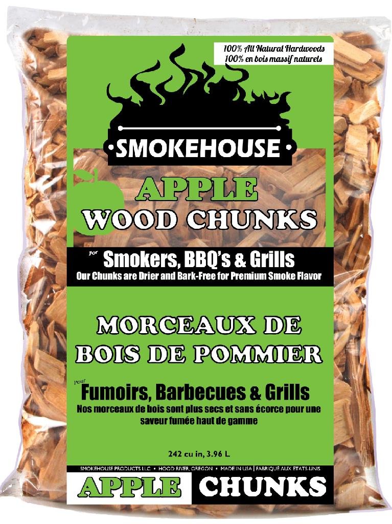 Smokehouse Natural Apple Wood Chunks 1.75 LB 100% Natural BBQ