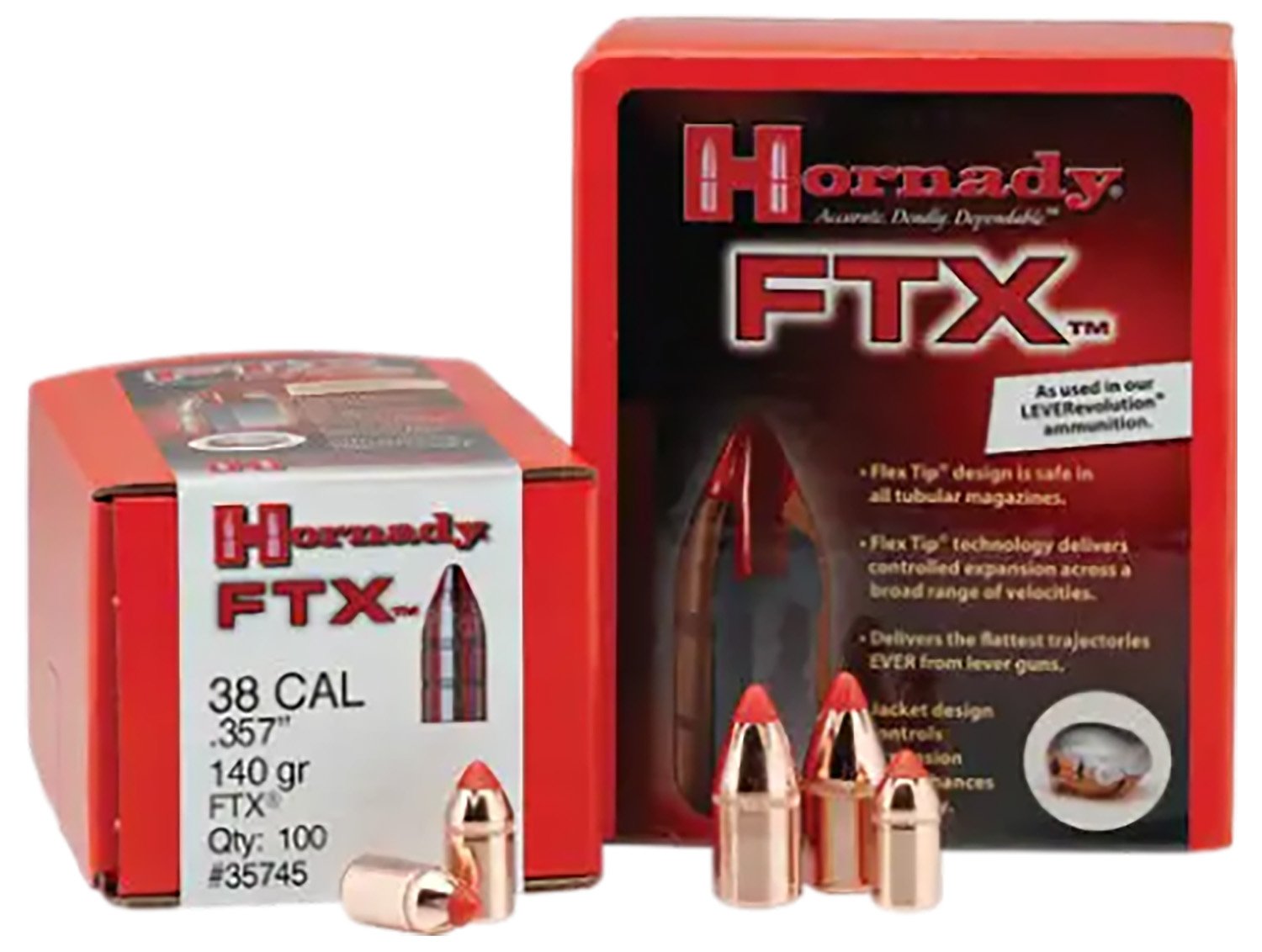 Hornady 30395 FTX Hunting 30 Cal .308 160 gr Flex Tip eXpanding (FTX) Ammo - 100 Rounds - 2.55 lbs - Horn Hunter - 30 Caliber