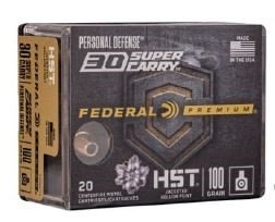 Federal P30HST1S 30 Super Carry 100gr HST JHP 4in 20rd Centerfire - Federal Premium Ammunition - HST JACKETED HOLLOW POINT