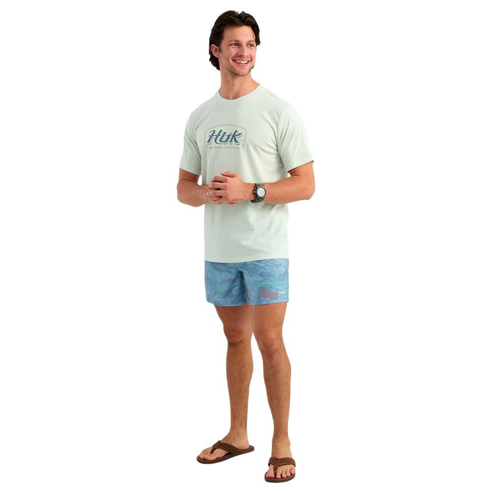 Huk Script Short Sleeve Tee Pale Algae Heather XL