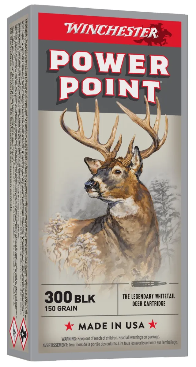 Winchester X300BLK 300 Blackout 150gr Power Point JSP 20 Rounds - Winchester - 300 Blk