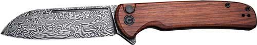 Civivi Chevalier C20022DS1 3.46" Cuibourtia Wood/Black Damascus Knife - CIVIVI