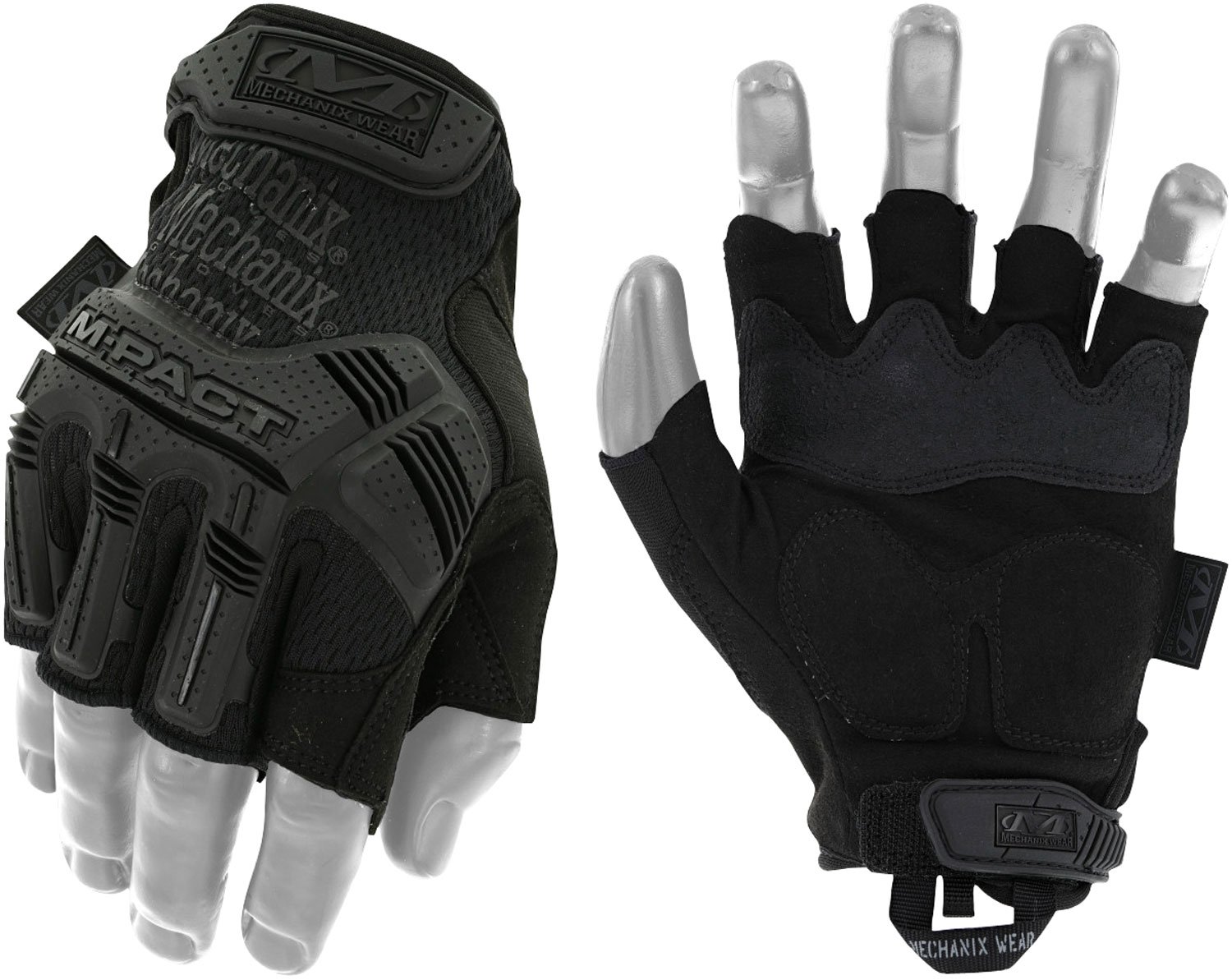 Mechanix Wear MFL55010 M-Pact Covert Black Large Fingerless Gloves