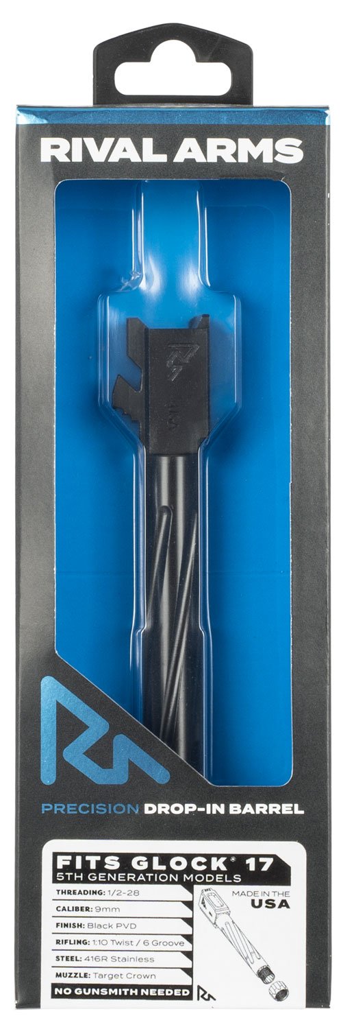 Rival Arms RA20G104A 9mm 4.49" Black PVD Barrel for Glock 17 Gen5 - Rival Arms - 4.49"
