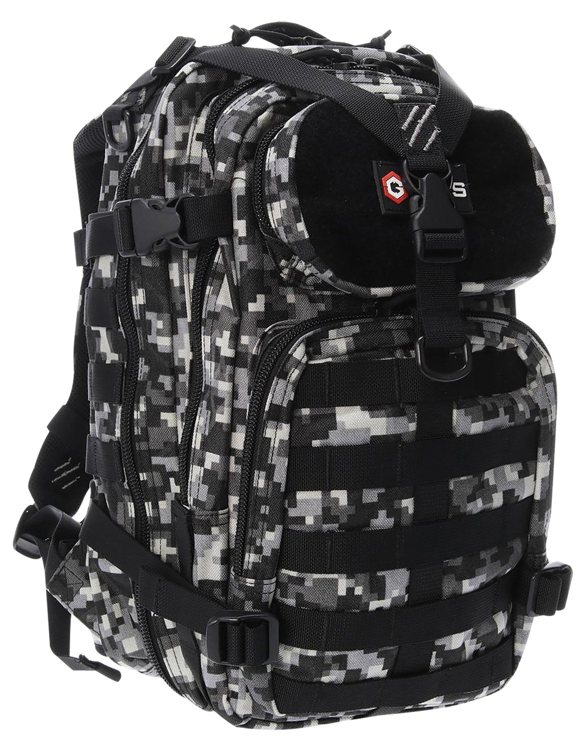 GPS T1611BOBGD Tactical Bugout Bag Gray Digital 600D Polyester Backpack - GPS