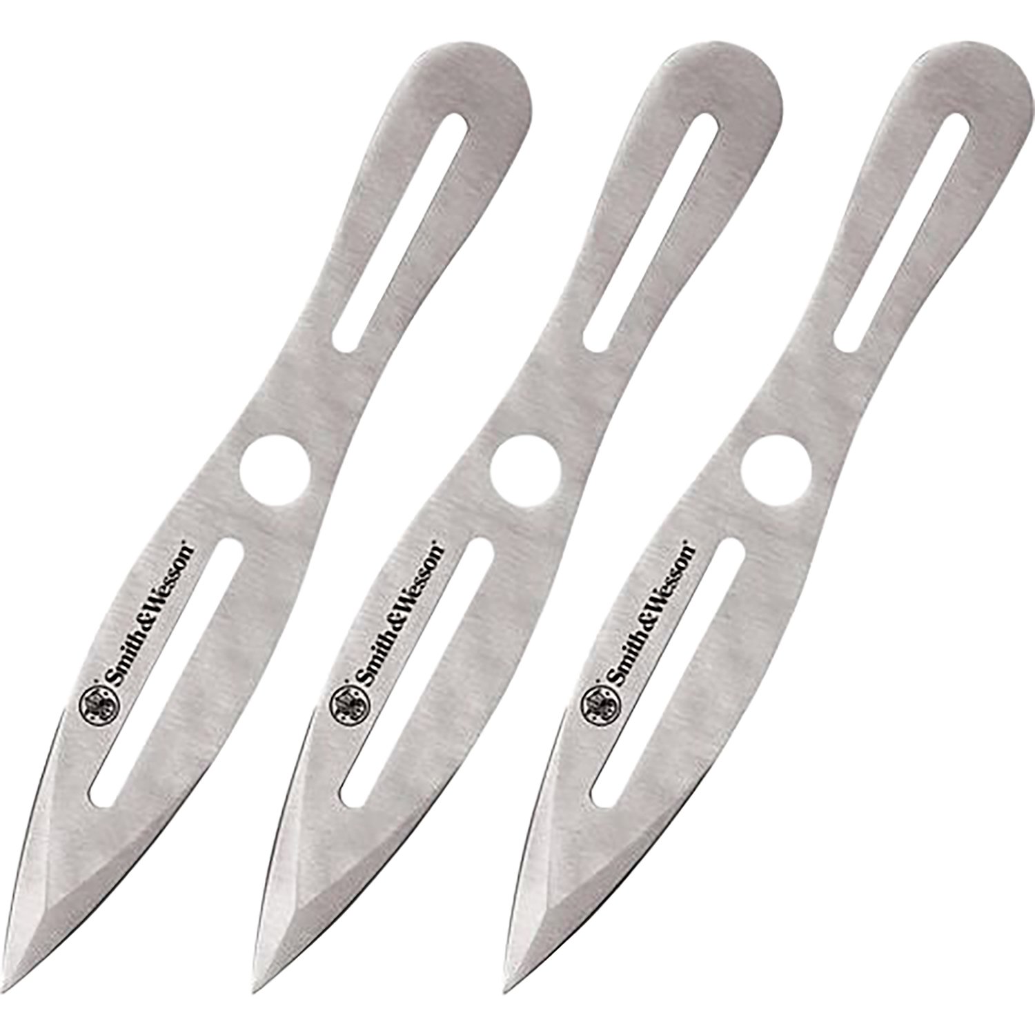Smith & Wesson SWTK10CP Throwing Knives 5" Dual Edge Spear Point 2Cr13MoV SS Blade Stainless Steel Handle Set of 3