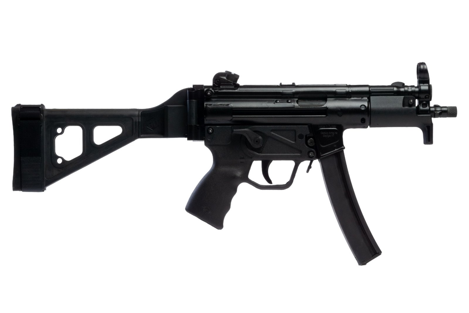 Century Arms AP5 9mm Semi-Auto Pistol with SB Brace, 5.75" Barrel, 30+1, Matte Black - HG6035NB-N - Century Arms - 9MM