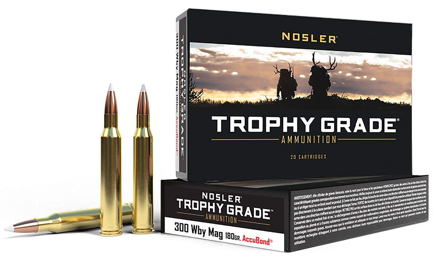 Nosler Trophy Grade 300 Wby Mag 180 gr AccuBond 3175 fps 20 Rounds