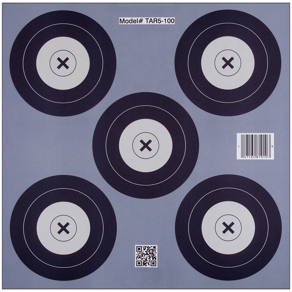 30-06 TAR5-100 Paper Targets 5 Spot 100pk 20cm NFAA Indoor Style