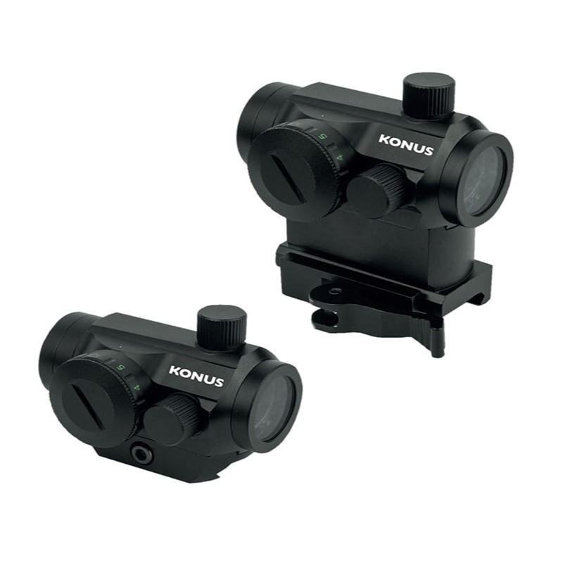 Konus 7215 Nuclear-R Red/Green Dot Sight, Matte Black, Compact 1x22mm, Dual Illuminated 3 MOA Reticle