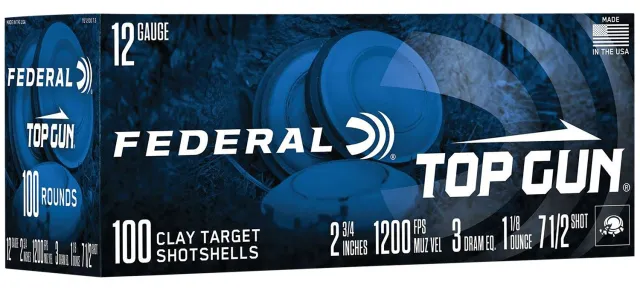 Federal TG1210075 Top Gun 12Gauge 2.75" 1 1/8oz 7.5Shot 100 Per Box/2 Case - Federal