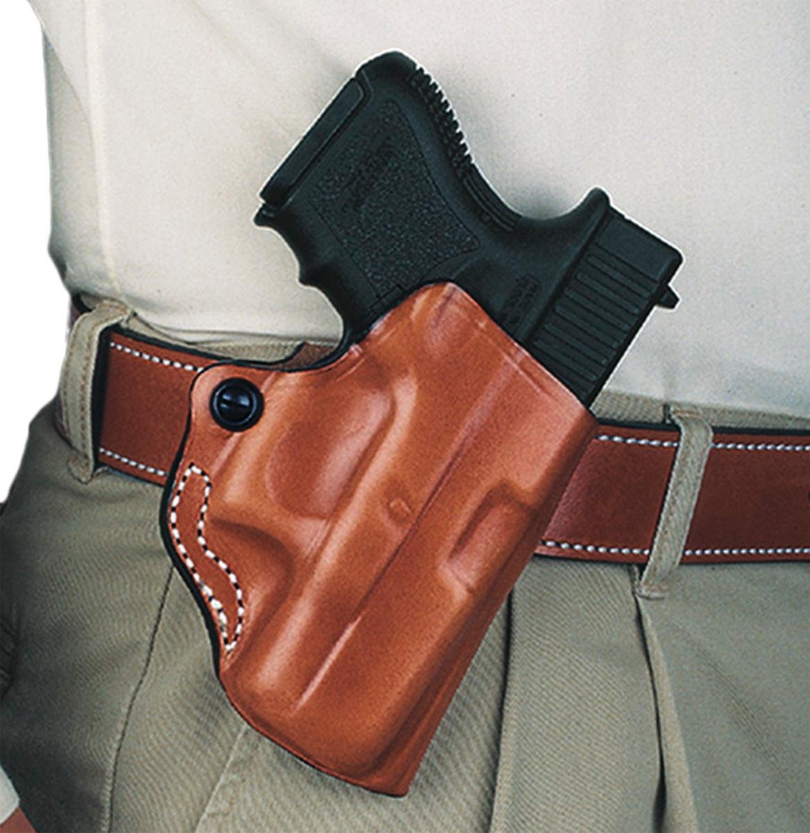 DeSantis 019TA8BZ0 Mini Scabbard RH Leather Holster for Glock 43 Tan - DeSantis