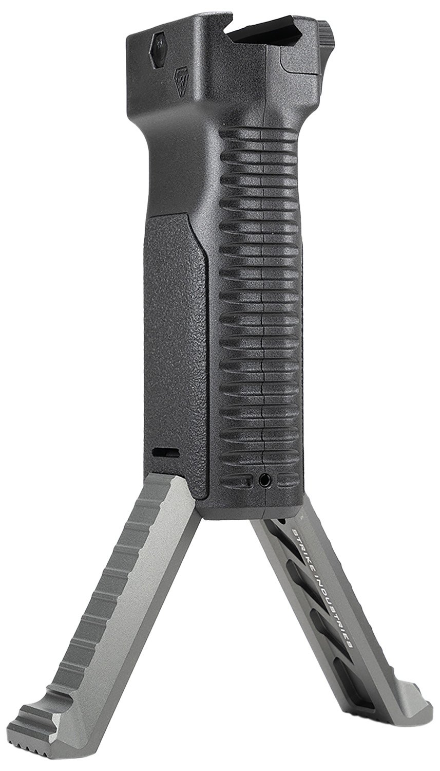 Strike Industries ARALBIPODGY Gray Polymer Bipod Grip with Aluminum Legs