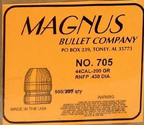 Magnus Rnfp Bullets .44 Cal .430 200gr 500/ct