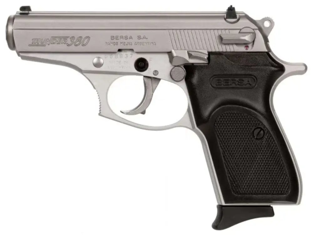 Bersa Thunder 380 ACP 3.50" 8+1 Nickel Cerakote Checkered Black...