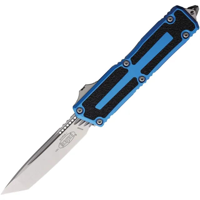 Microtech Scarab II G3 3.97 In TNT/STD/SW Blue Alu Handle