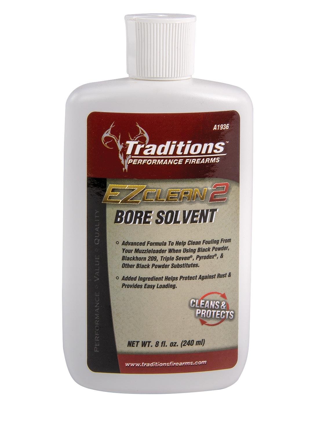 Traditions EZ Clean 2 Bore Solvent A1936 Against Fouling/Rust 8 oz Squeeze Bottle