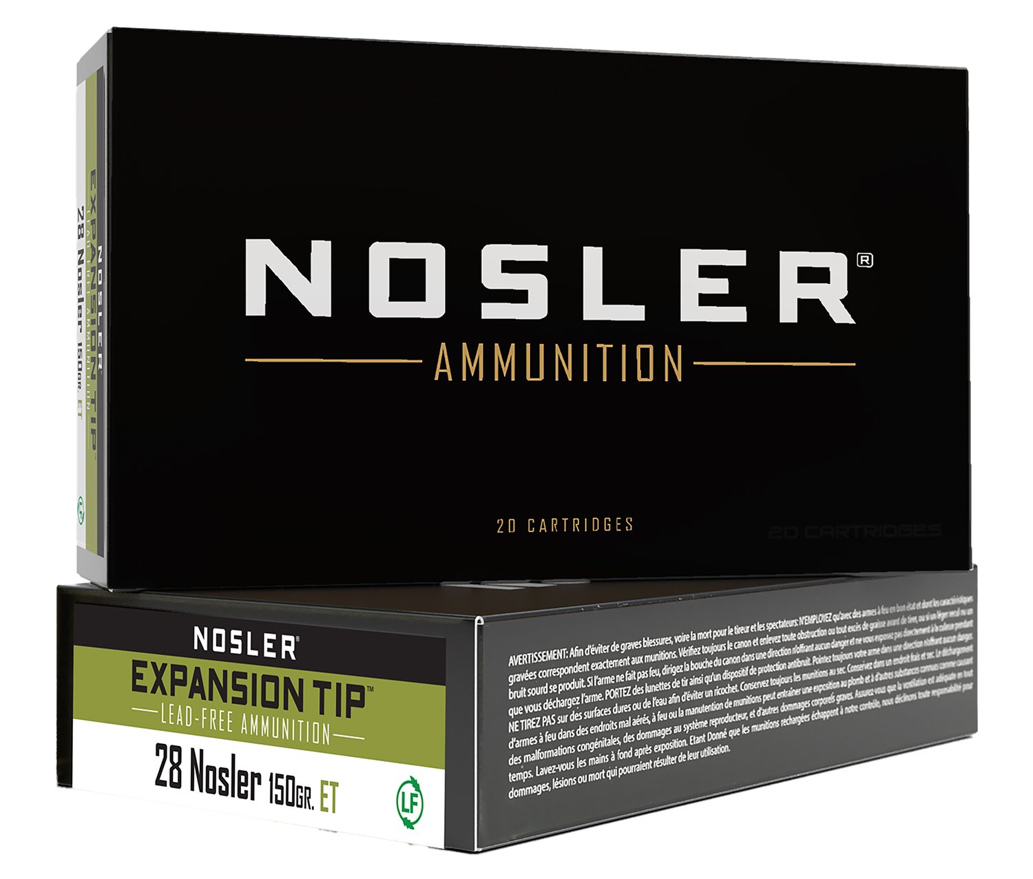 Nosler 40039 28 Nosler 150 Grain E-Tip Lead Free Ammo 20 Rounds - Nosler - E-TIP LEAD-FREE