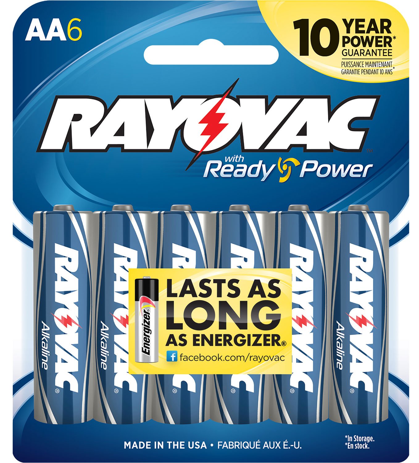 Rayovac 8156F AA Alkaline Battery - 1.5V, 2700 mAh (6 Pack) - RAY - 2,700