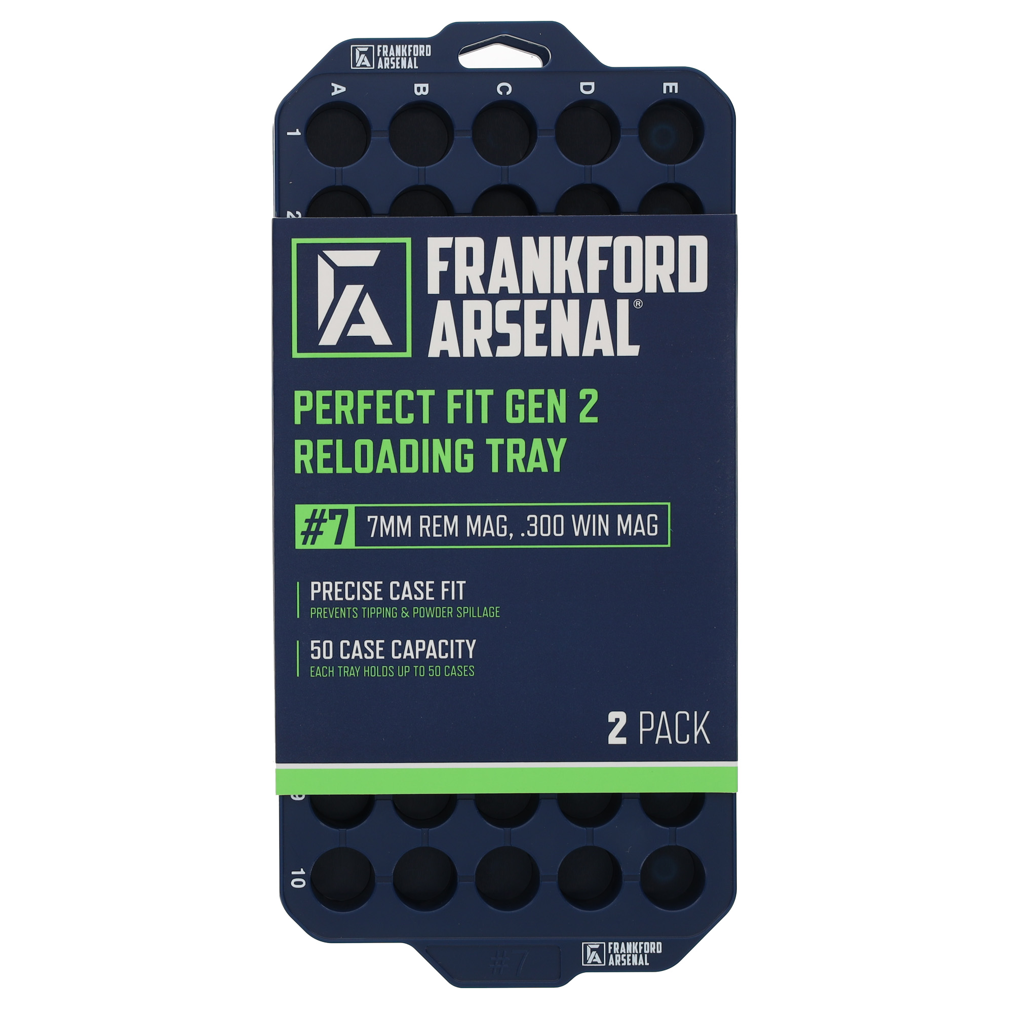 Frankford Arsenal 1183643 Reloading Tray Style 7, Blue, 2-Pack - Frankford Arsenal - 300 WINCHESTER MAGNUM, 7MM REMINGTON MAGNUM