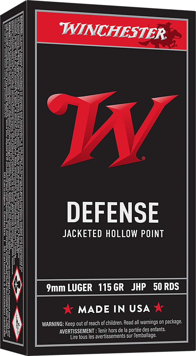 Winchester Ammo USA9JHP USA Defense 9mm Luger 115 gr Jacketed Hollow Point (JHP) 50 Per Box/ 10 Cs - Winchester - JACKETED HOLLOW POINT