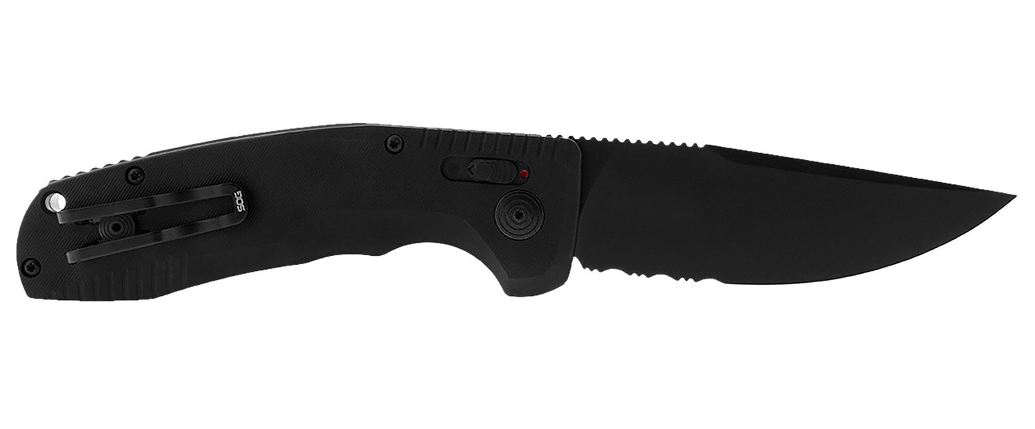 SOG 15-38-02-57 SOG-Tac BL/PS 3.5" D2 Black Scales Auto Knife - SOG