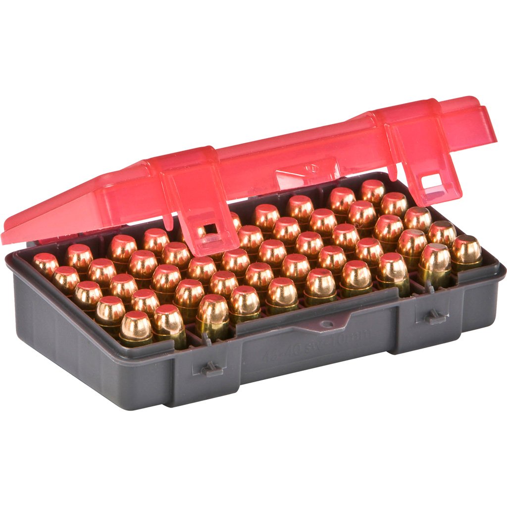 Plano 50rd .45 ACP/.40 S&W/10mm Ammo Box Charcoal/Rose 122750