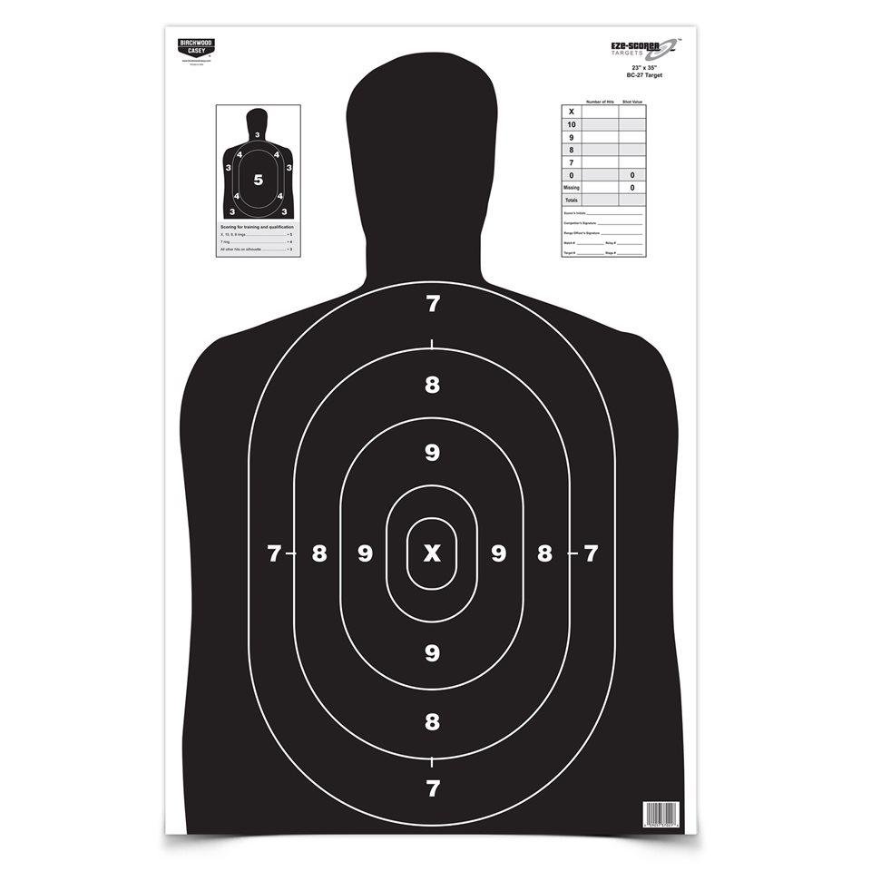 Birchwood Casey EZE-Scorer BC-27 Silhouette Target 23"x35" Black 5-Pack - Birchwood Casey