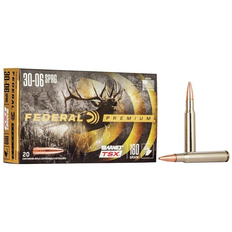 Federal P3006AE Premium 30-06 Springfield 180 gr Barnes TSX 20 Per Box/ 10 Cs