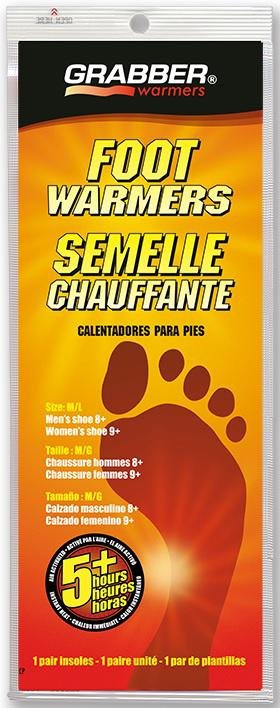 Grabber FWMLES Foot Warmer M/L 5Hr Air-Activated Insole Pair