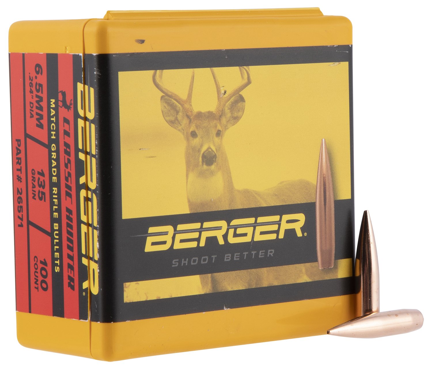 Berger 26571 Classic Hybrid Hunter 6.5mm 135gr Boat Tail Bullets 100ct - Berger Bullets - 6.5mm