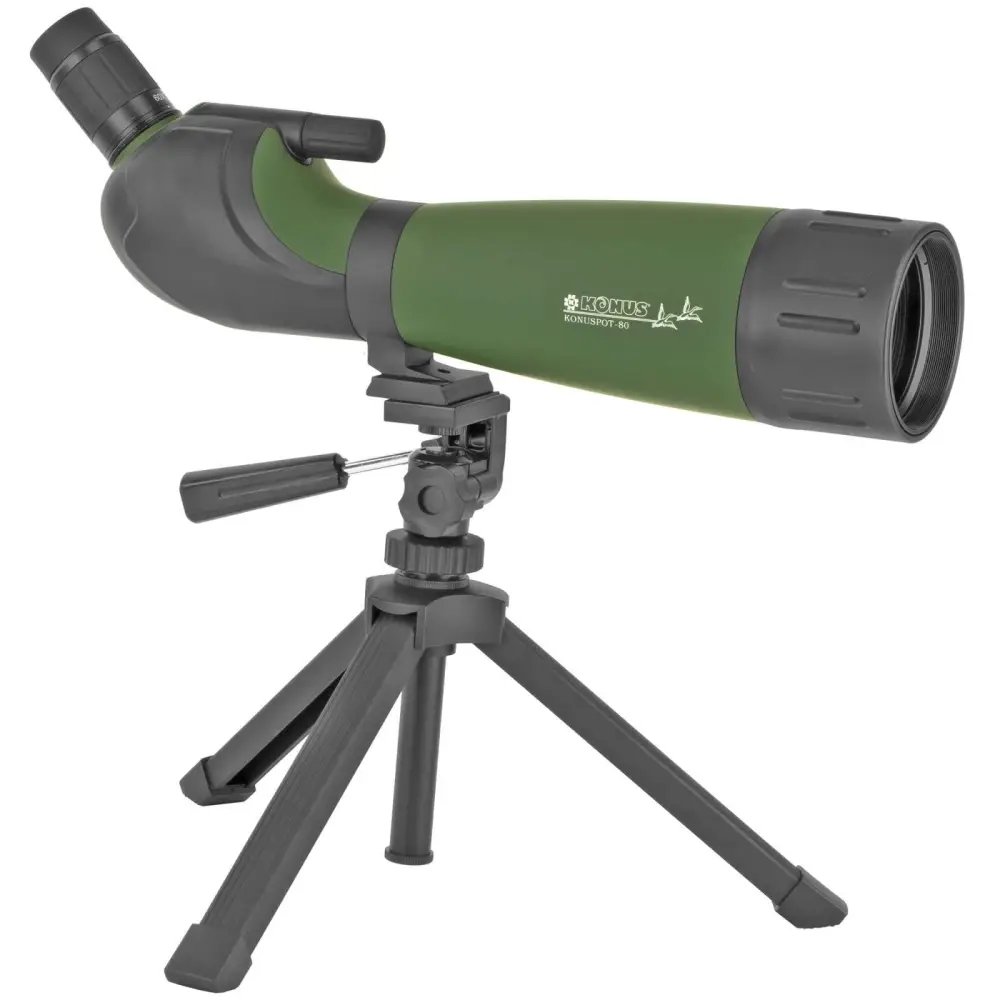 Konus USA Konuspot 20-60x80mm Angled Spotting Scope, High Definition, Multi-Coated Optics, Durable Metal Body, Green 7126