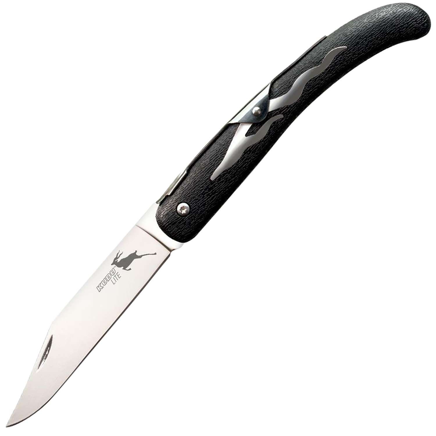 Cold Steel CS20KJ Kudu Lite 4.25" Folding Plain Polished 5Cr15MoV SS Blade/Black Woodgrain Zy-Ex Handle - Cold Steel - CLIP POINT