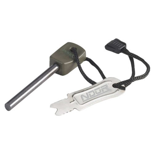 NDuR Fire Steel & Striker Small - 3000 Strikes, 5400 degF Spark, 1.8oz, 3.3"x0.9" 21315