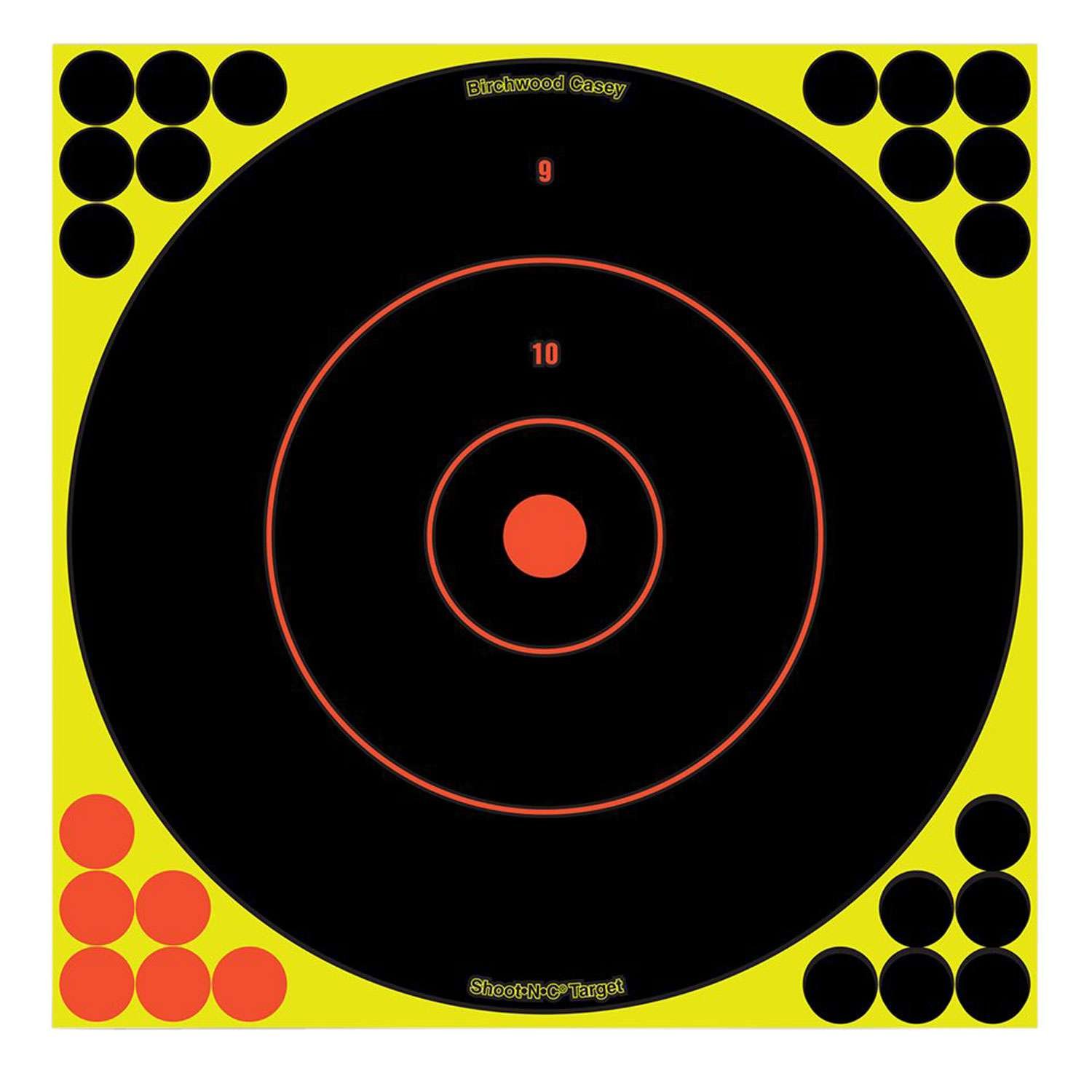 Birchwood Casey Shoot-N-C Self-Adhesive Paper Muzzleloader/Shotgun Black/Yellow 200+ yds 12" Bullseye 12 PK