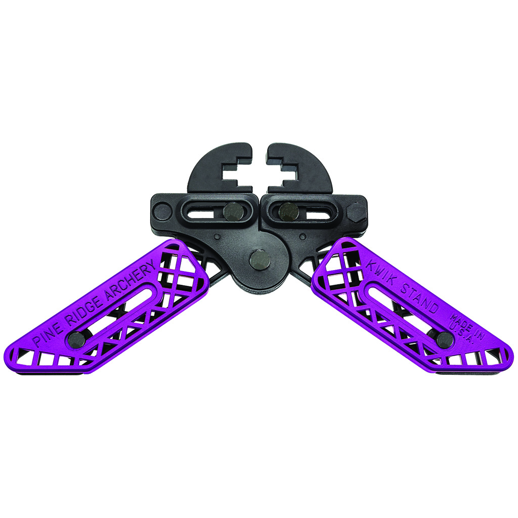Pine Ridge Kwik Stand Bow Support - Purple/Black - Model 2559-PR - Adjustable Jaws and Legs - Tournament Archers and Ground Blind Hunters