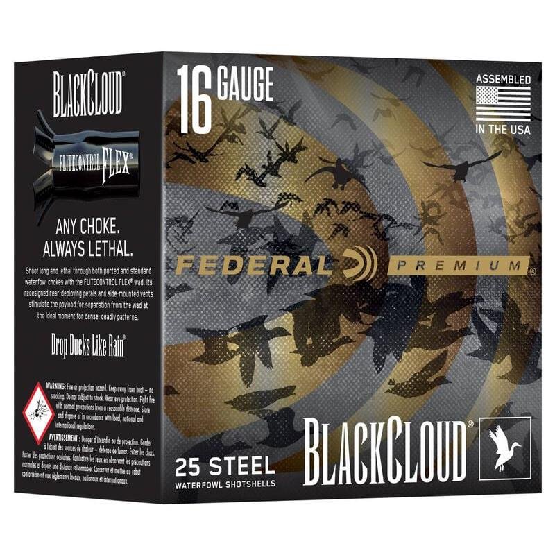 Federal Black Cloud Waterfowl Shotshells 16ga 2-3/4 7/8oz 1450fps #4 25/ct - Federal Premium Ammunition
