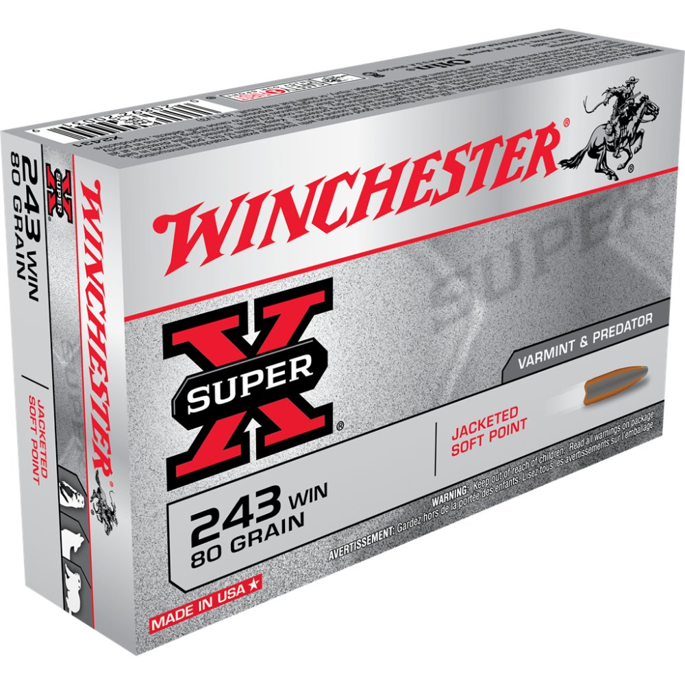 Winchester X2431 .243 Winchester 80 Grain Jacketed Soft Point 20 Rounds - Winchester - JACKETED SOFT POINT