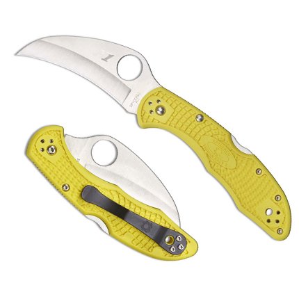Spyderco C106PYL2 Tasman Salt 2 Yellow H-1 Knife - SPYDERCO