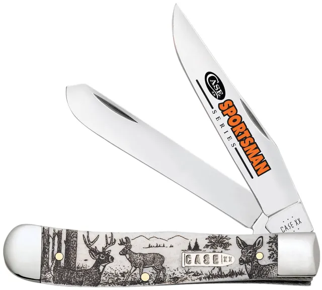 Case Trapper Folding Knife, Tru-Sharp Stainless Steel, Deer Bone Handle - Case Cutlery
