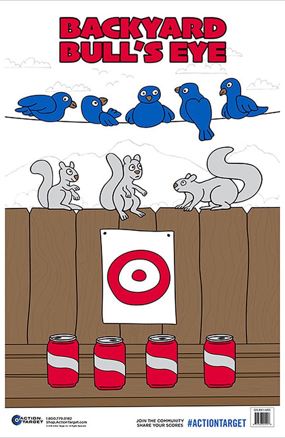 Action Target GSBKYARD100 23"x35" Multi-Color Paper Targets 100/Box