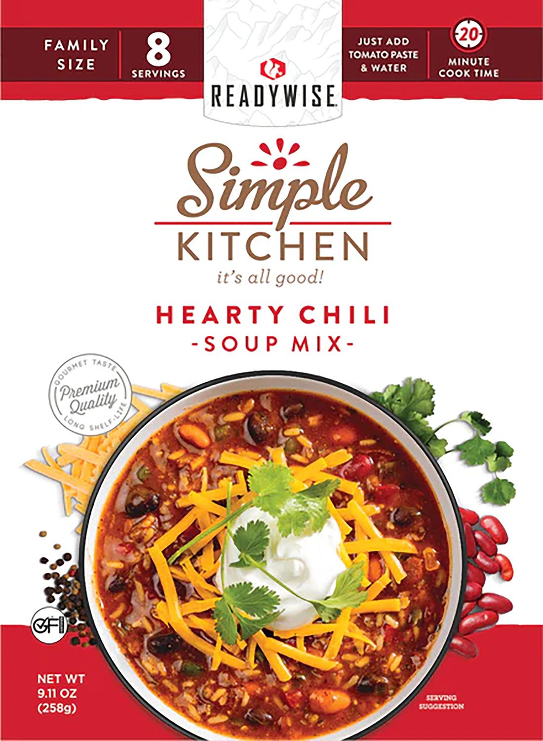 ReadyWise RWSK05064 Simple Kitchen Hearty Chili 8 Servings, 6-Pack
