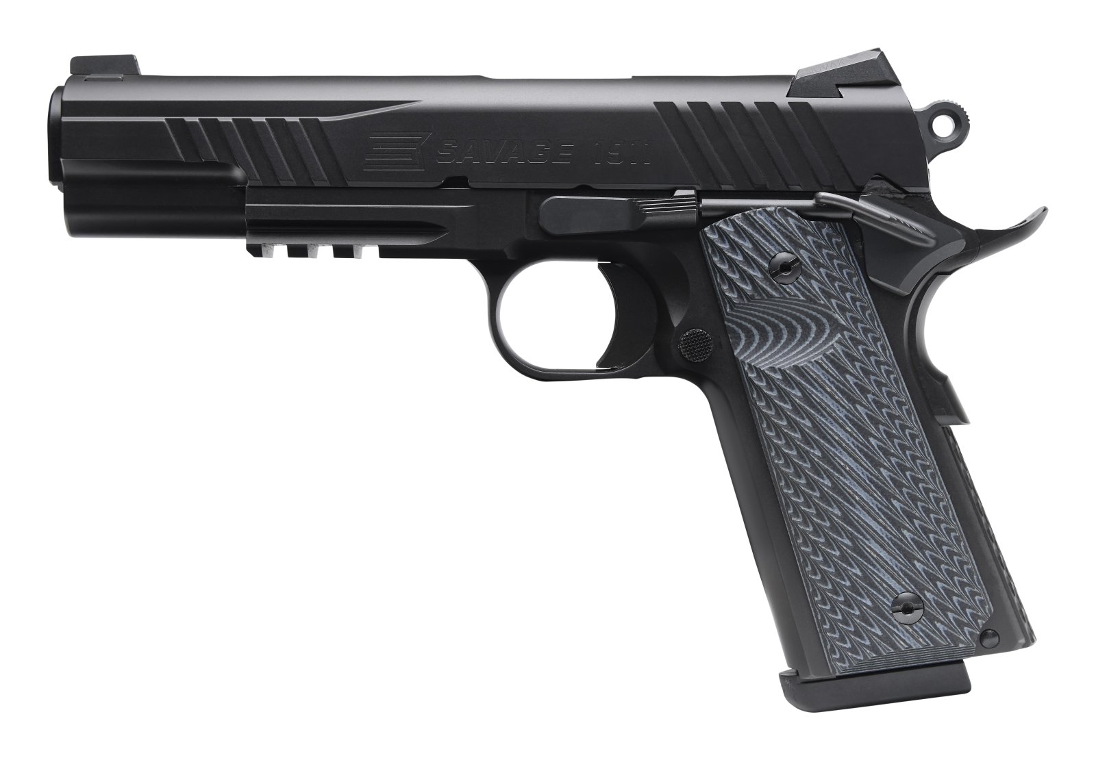 Savage 1911 Government Pistol 9mm 5" Black Melonite 10 rd. w/rail - Savage Arms - 9mm