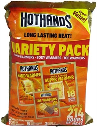 HOTHANDS VARIETY PACK 13PC 5PAIR OF HH, 5 WARMERS, 3PAIR TT - HEATMAX