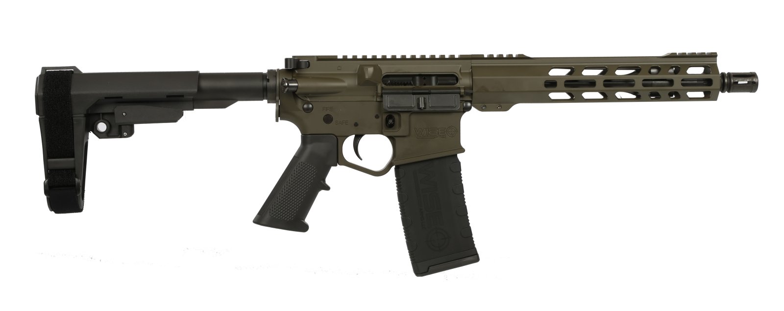 Wise Arms 10.5-300-SBA3-ODG WA-15B 300 AAC Blackout 10.5" ODG Cerakote Semi-Auto Pistol